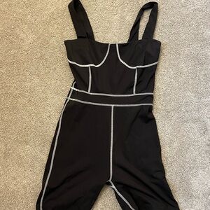 Stylish Black Jumpsuit with Contrast Stitching